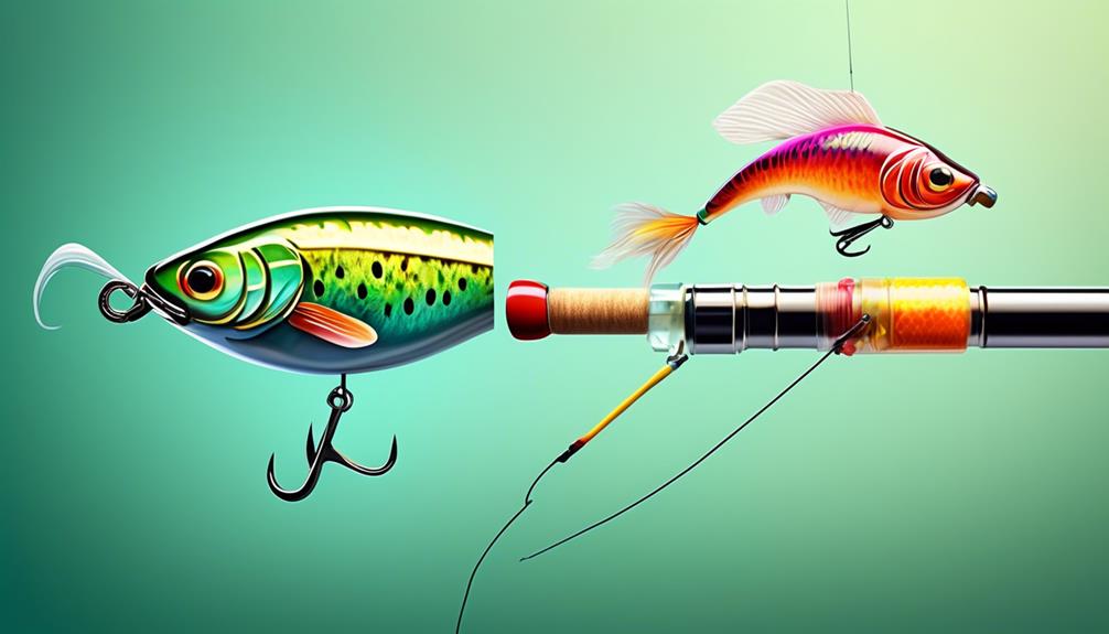 comparing fishing lures and live bait