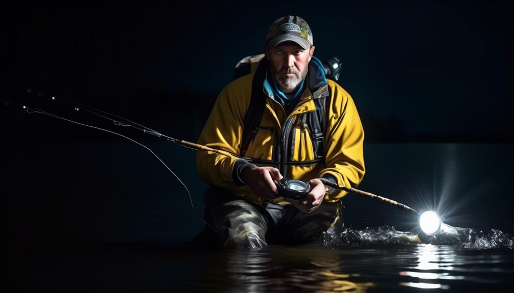 night fishing with technological tools