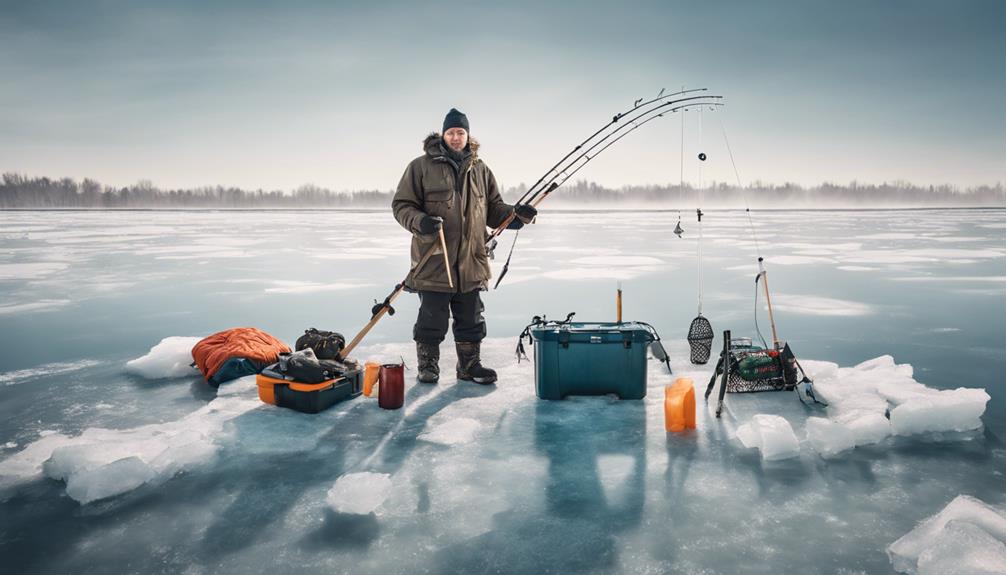 ice skating on frozen lake