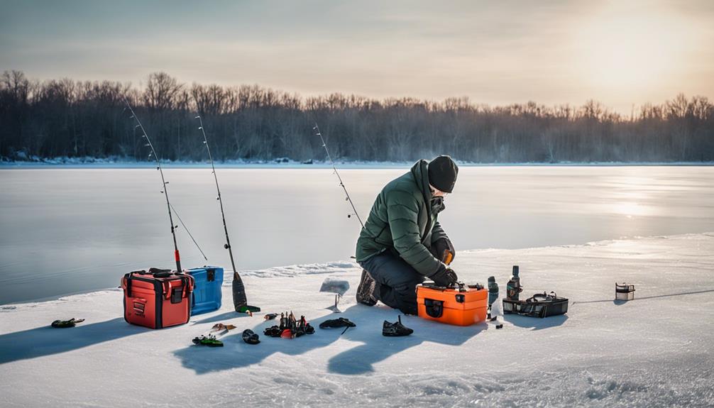 preparing for ice fishing