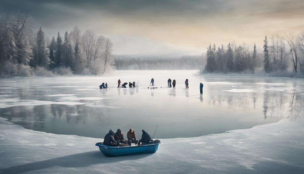 fishing in icy waters