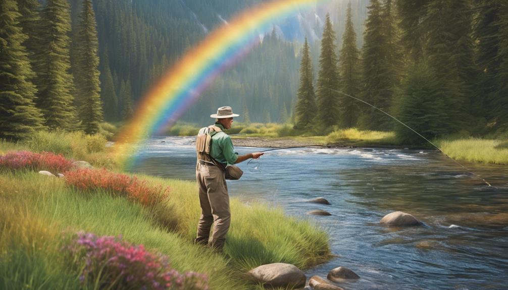 fly fishing for rainbow