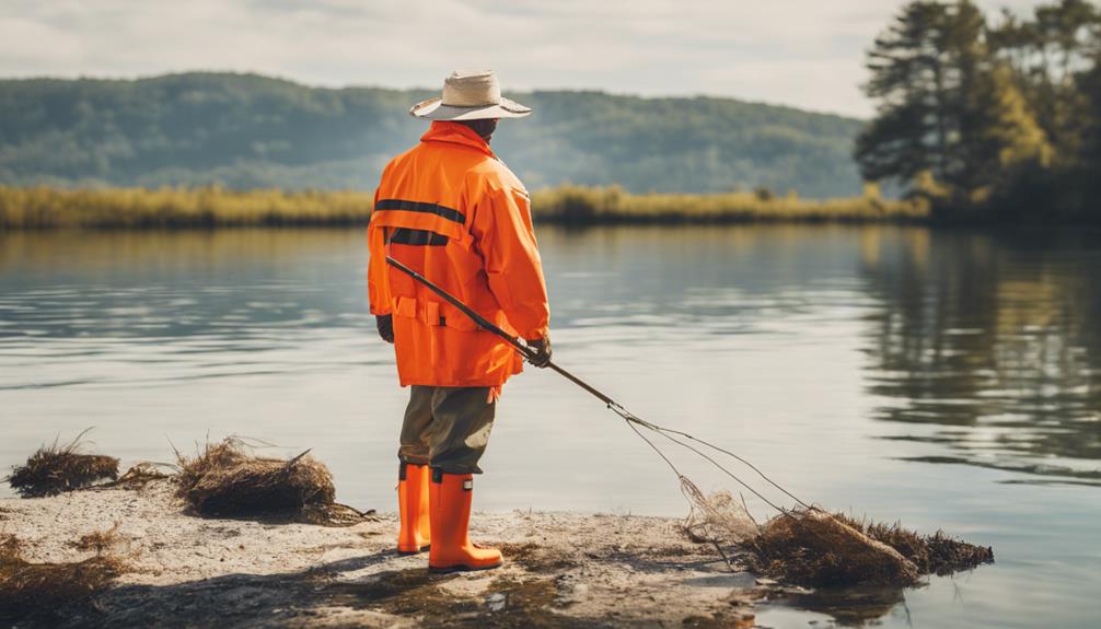 wearing proper fishing gear