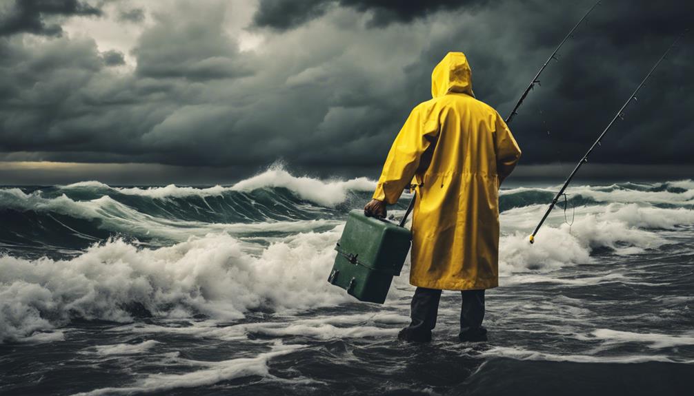 Preparing for Fishing Amidst Unfavorable Weather Conditions