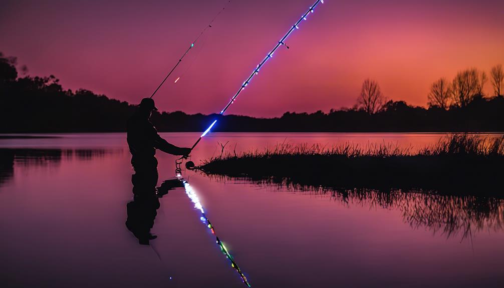 fishing with illuminated rod